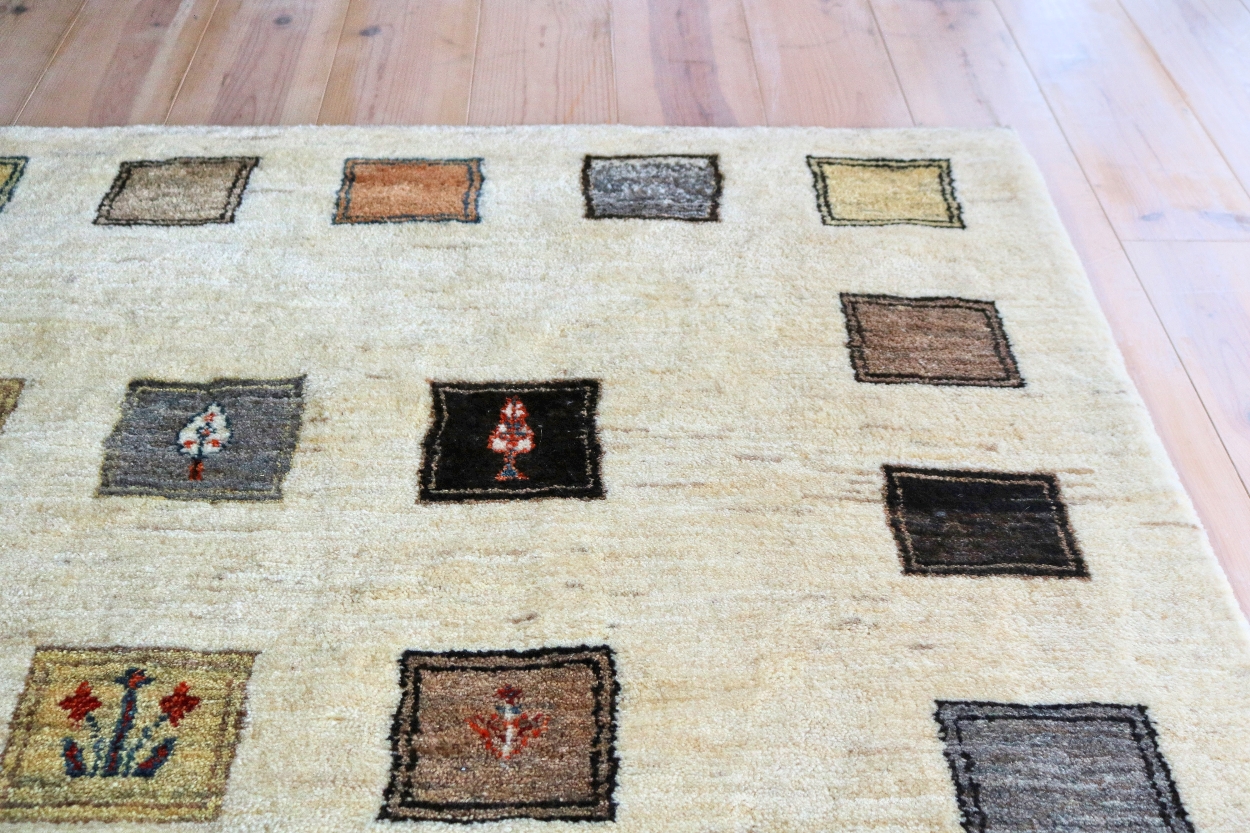 原毛パッチワークギャッベ