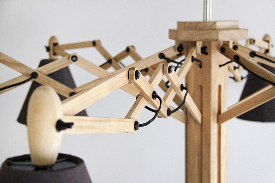 ウッドシャンデリア