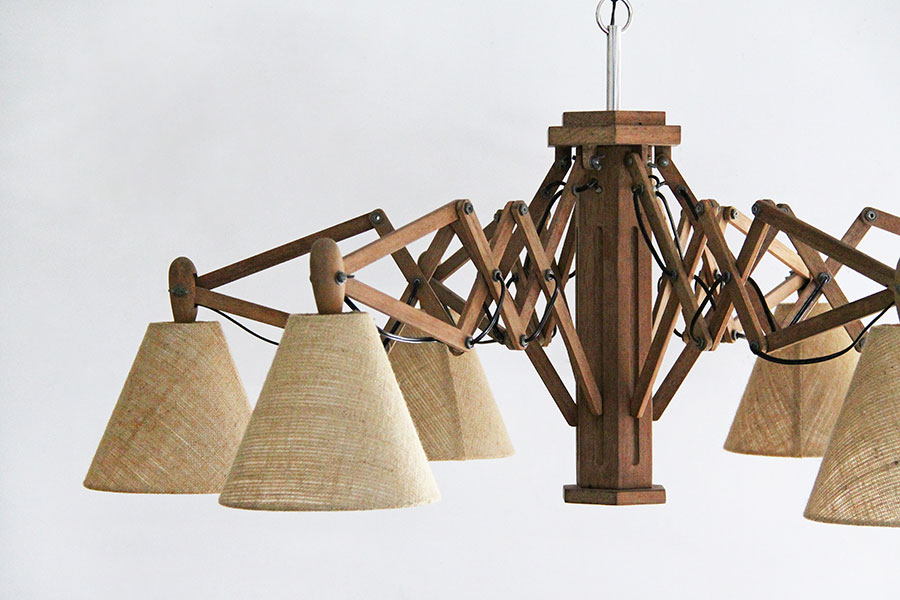 ウッドシャンデリア