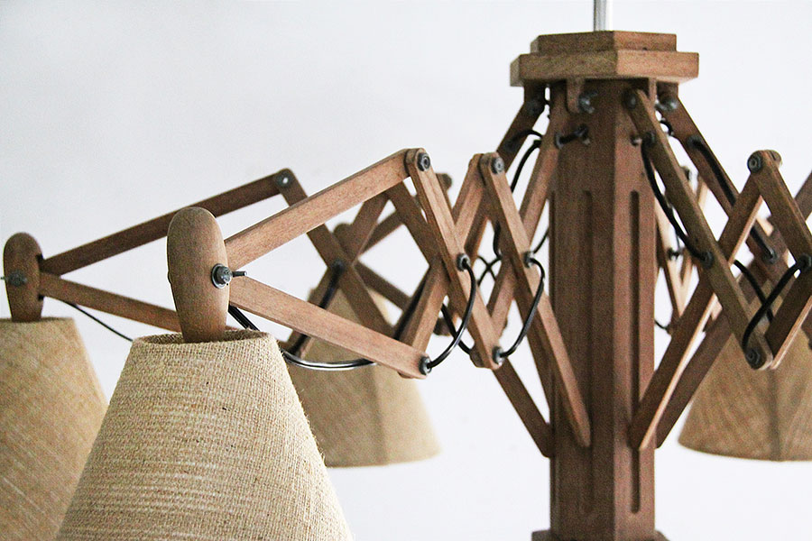 ウッドシャンデリア