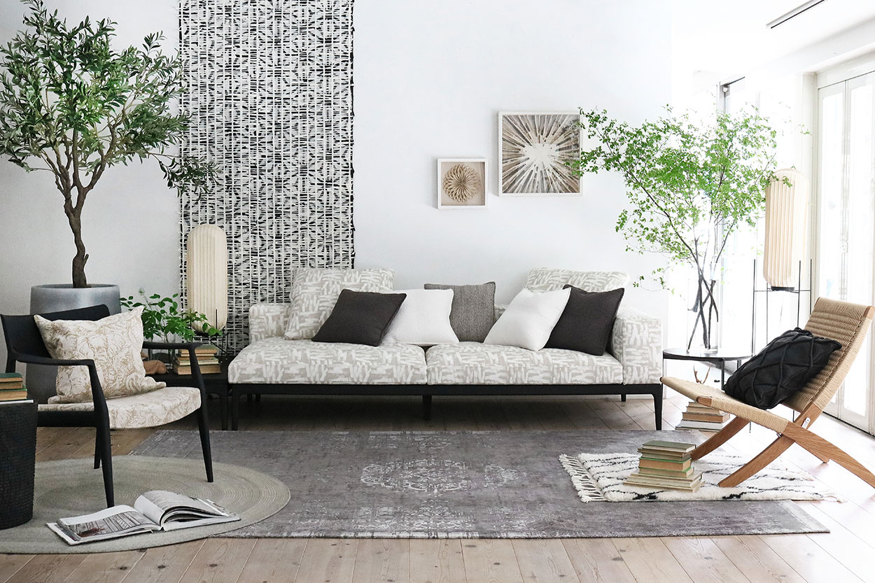 ウッドフレームソファソファ・コーディネート