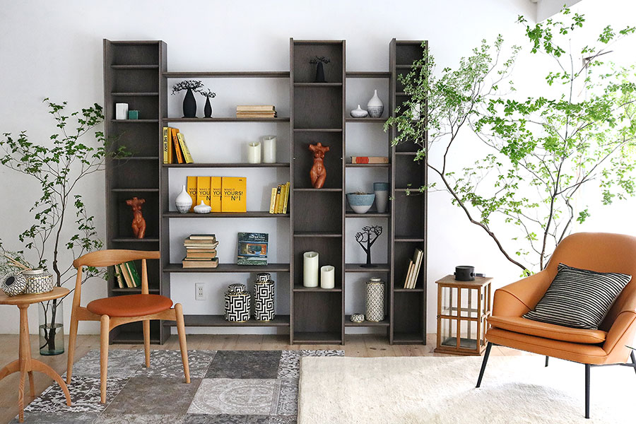 オークグレー収納家具